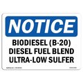 Signmission OSHA Sign, 18" H, 24" W, Rigid Plastic, Biodiesel (B-20) Diesel Fuel Blend Ultra-Low Sign, Landscape OS-NS-P-1824-L-10354